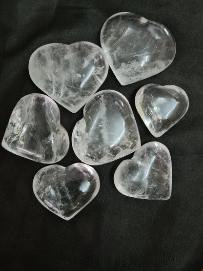 Brazilian Crystal Quartz Hearts