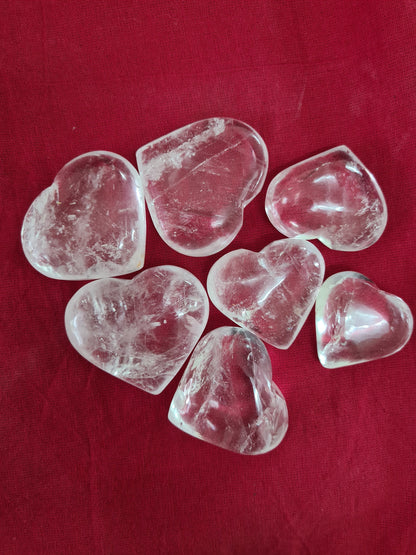 Brazilian Crystal Quartz Hearts