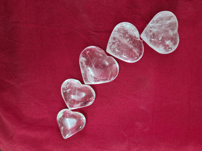 Brazilian Crystal Quartz Hearts