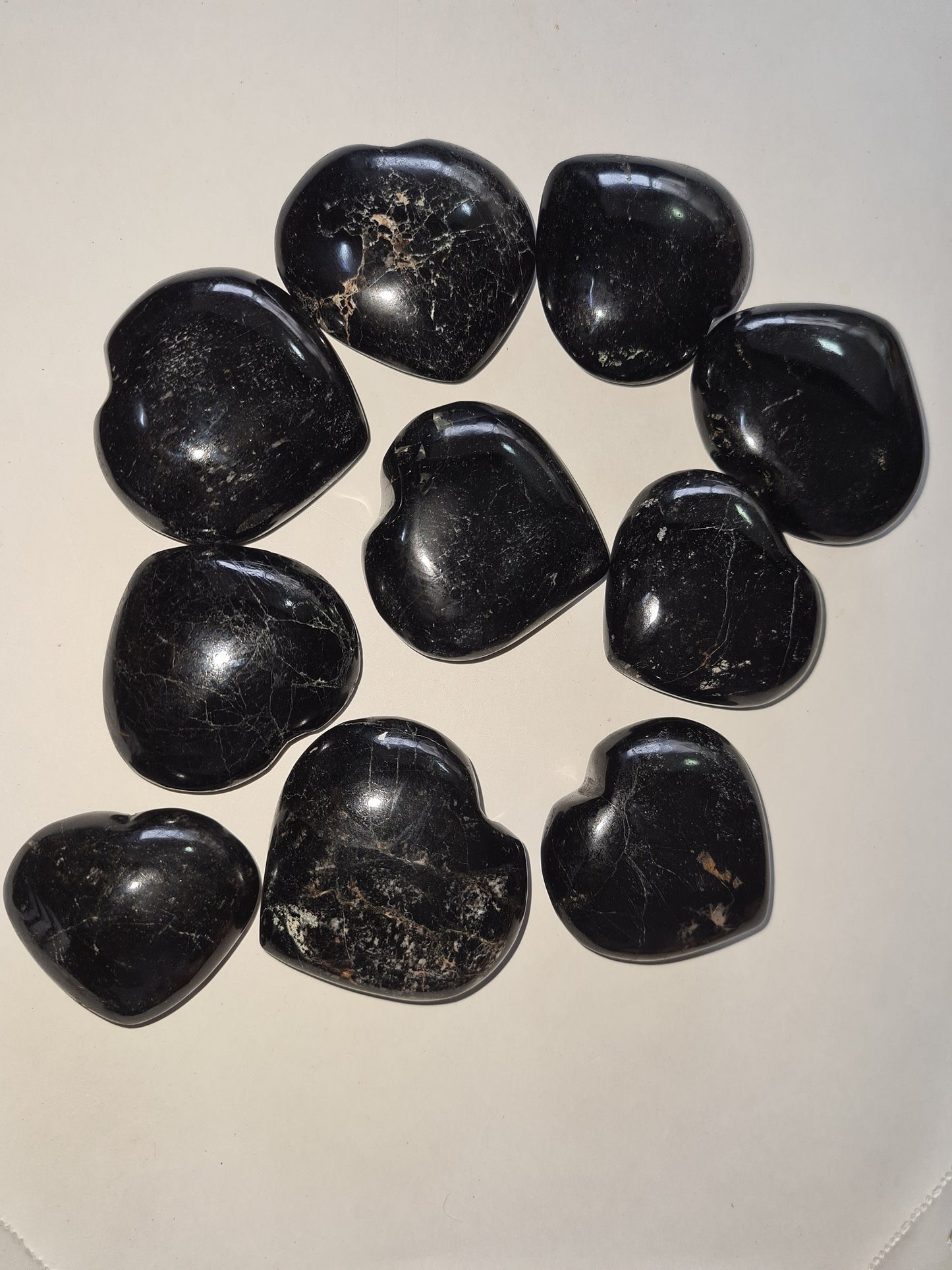 Large Black Tourmaline Hearts