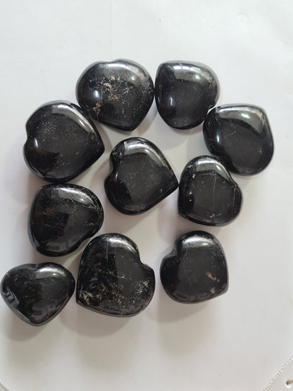 Large Black Tourmaline Hearts