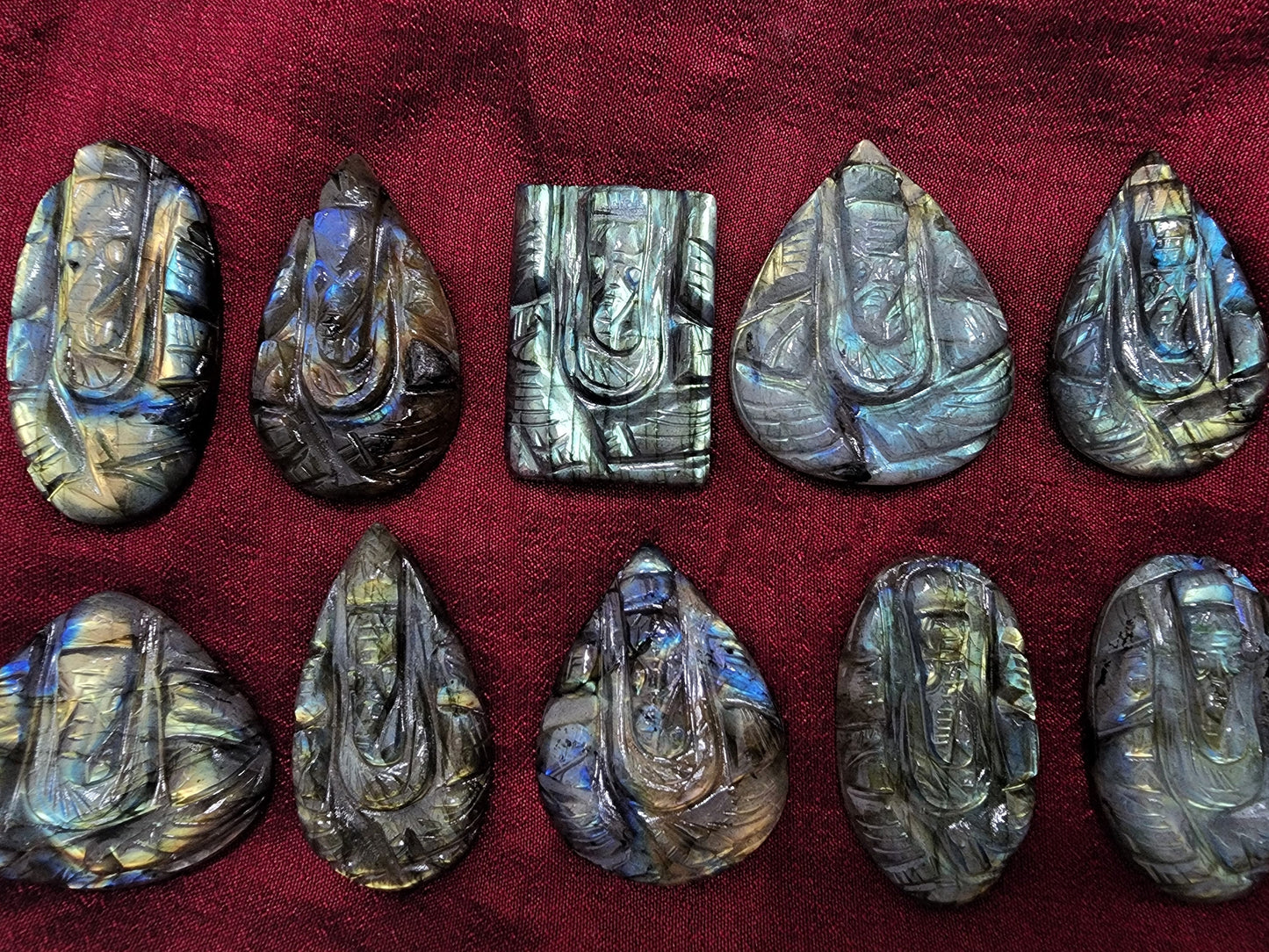 Miniature Ganesha Statues in Labradorite