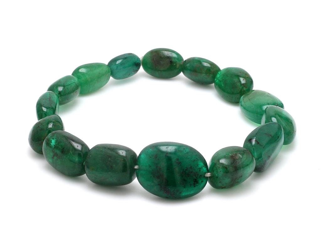 Emerald Tumbled Bracelet