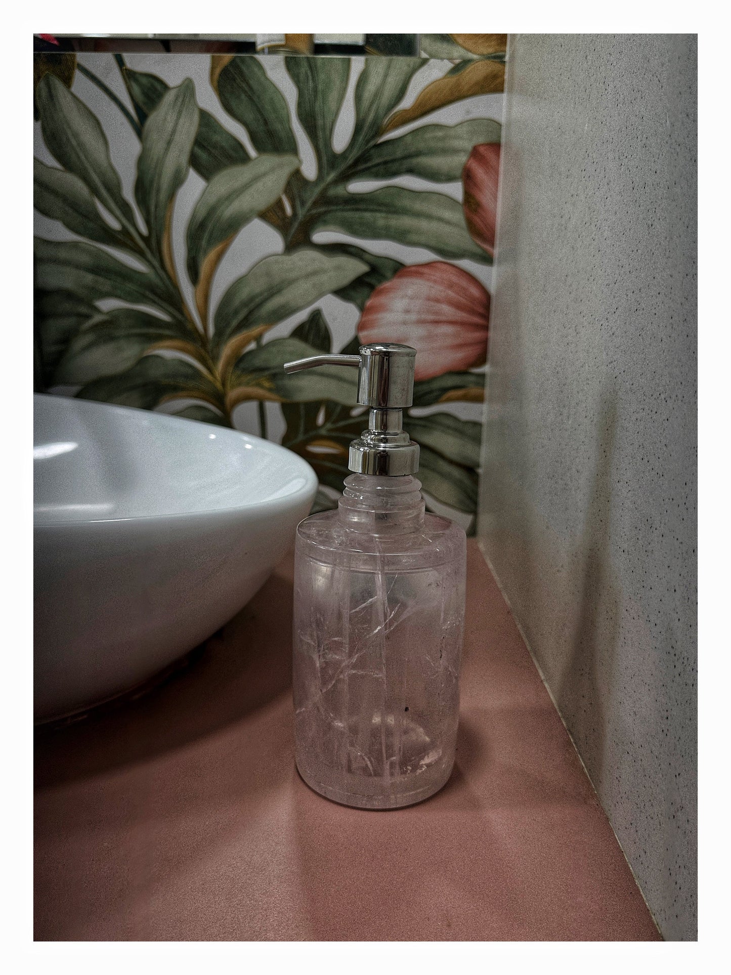 Rose Quartz Soap Dispenser - Atyahara Rocks and Minerals