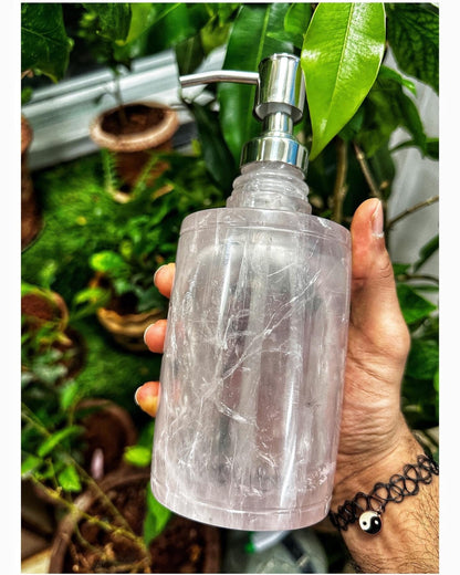 Rose Quartz Soap Dispenser - Atyahara Rocks and Minerals