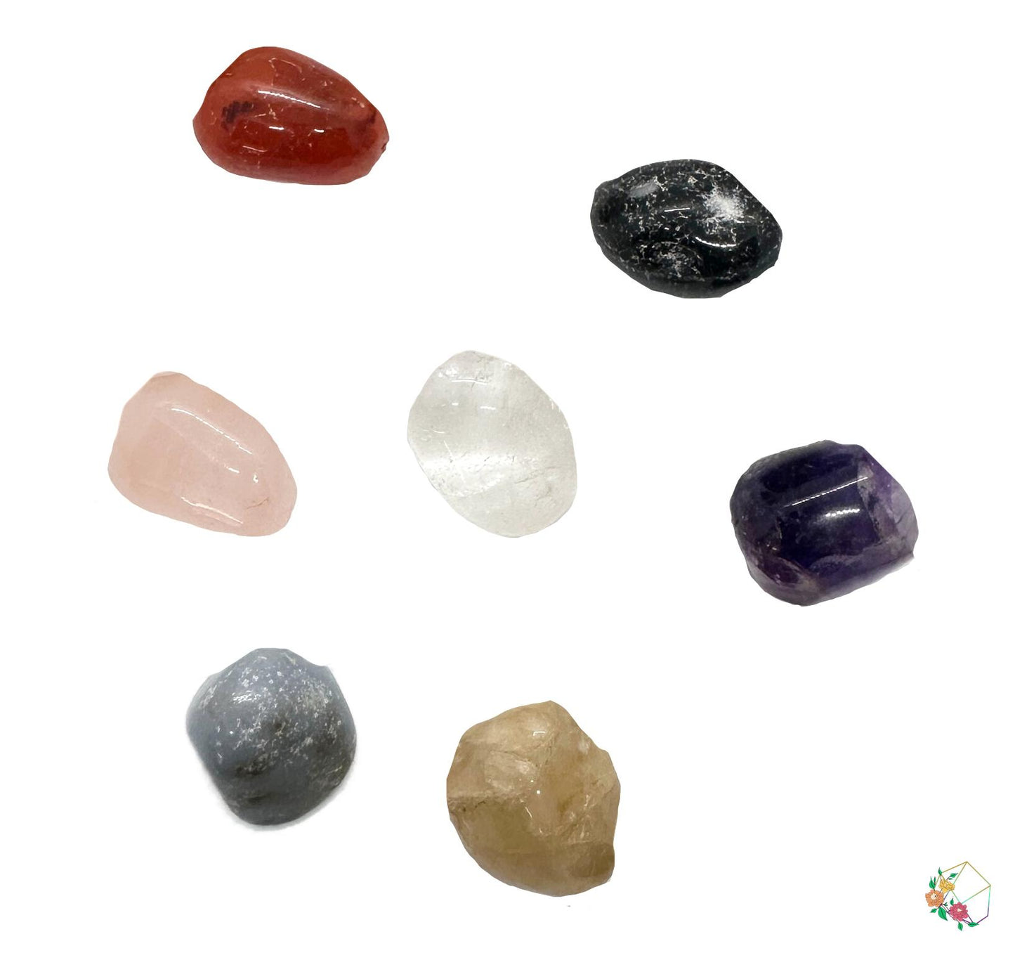 7 Chakra Tumble Crystal Set in Wooden Box