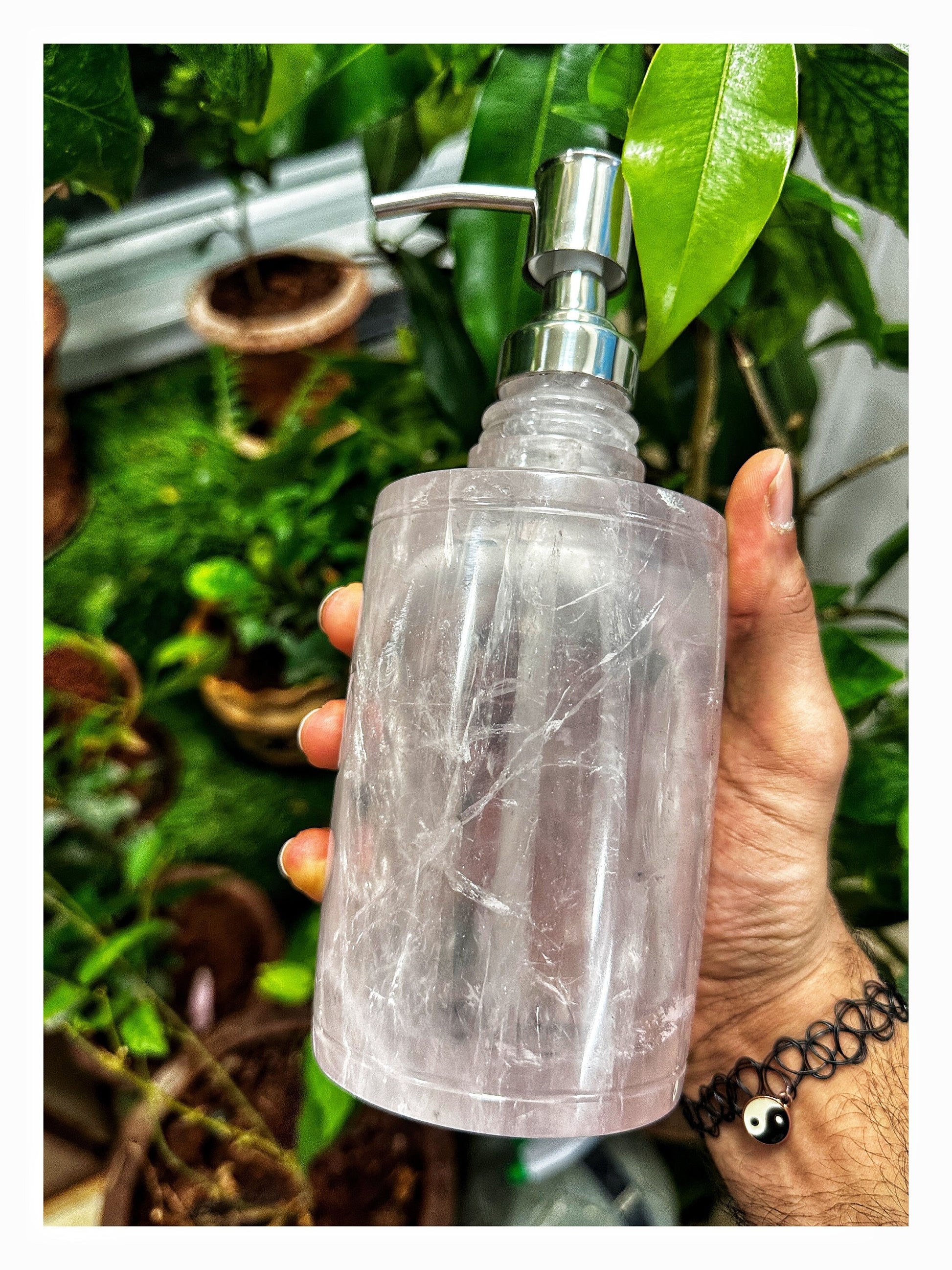 Rose Quartz Soap Dispenser - Atyahara Rocks and Minerals