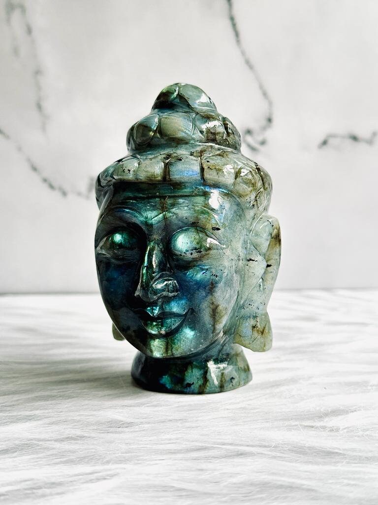 Labradorite Buddha Head