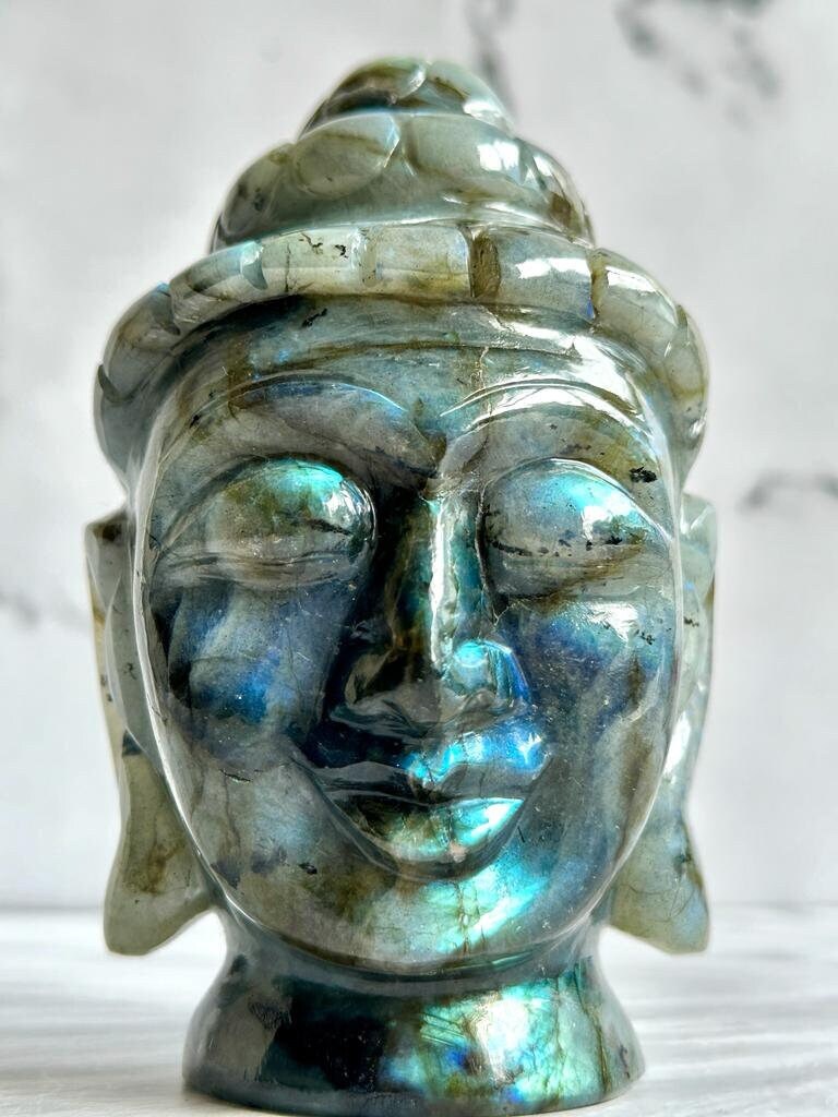 Labradorite Buddha Head