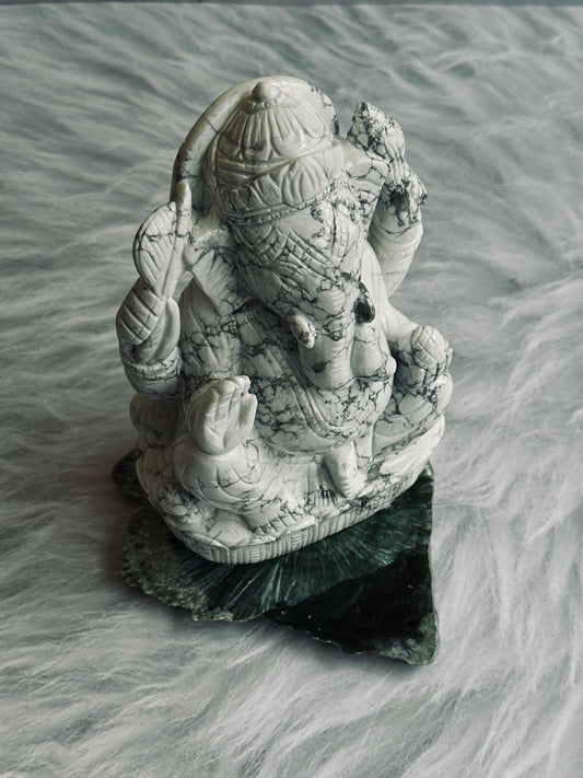 Howlite Ganesha Carving