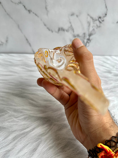 Clear Quartz Carved Shankh Shell