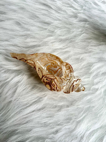 Clear Quartz Carved Shankh Shell