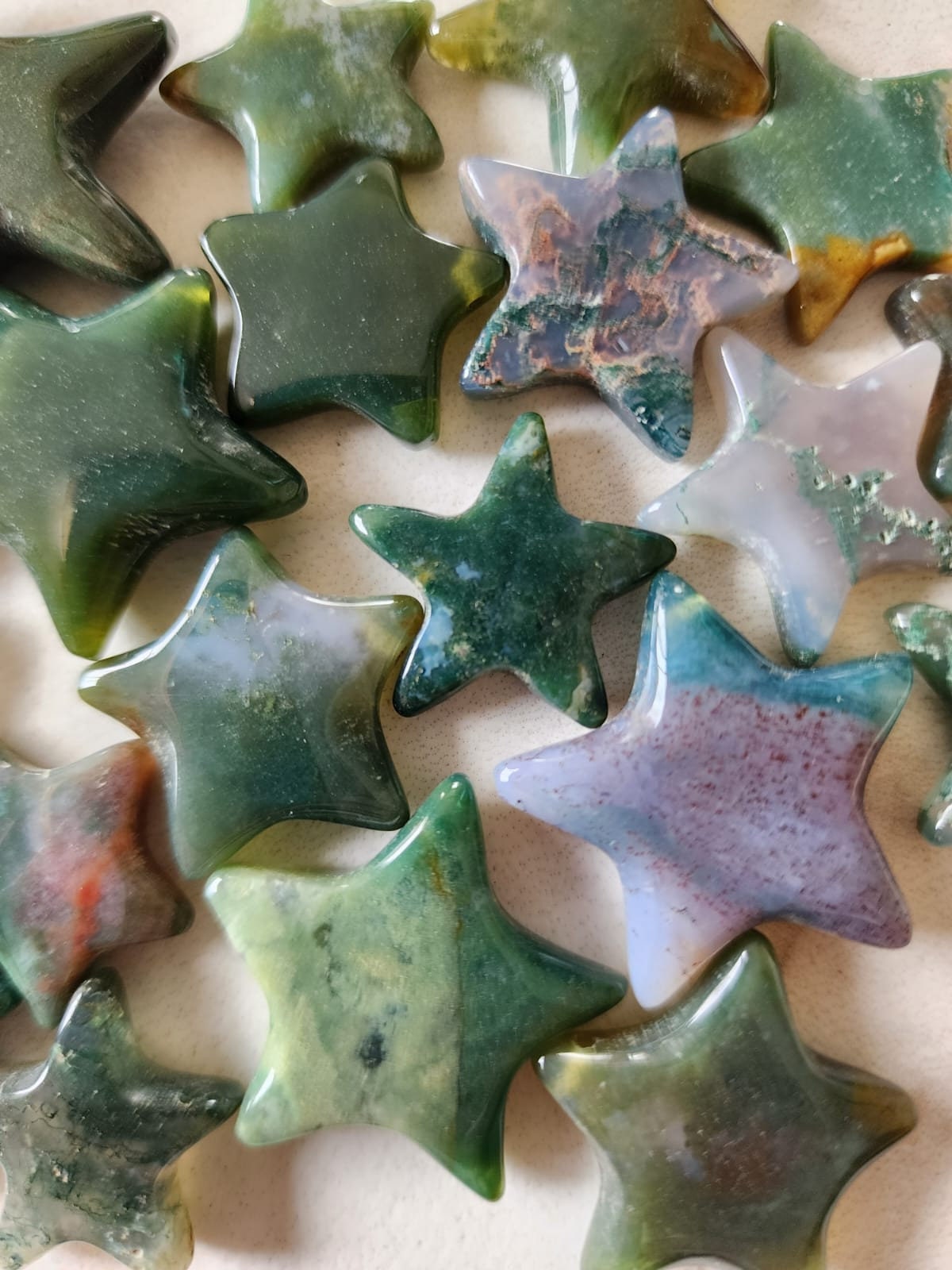 Moss Agate Stars - Atyahara Rocks and Minerals