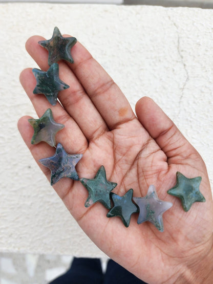 Moss Agate Stars - Atyahara Rocks and Minerals