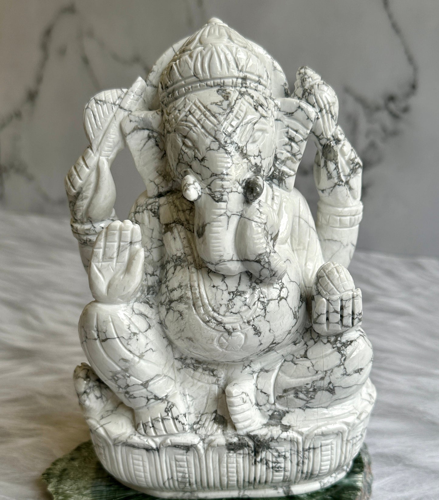 Howlite Ganesha Carving