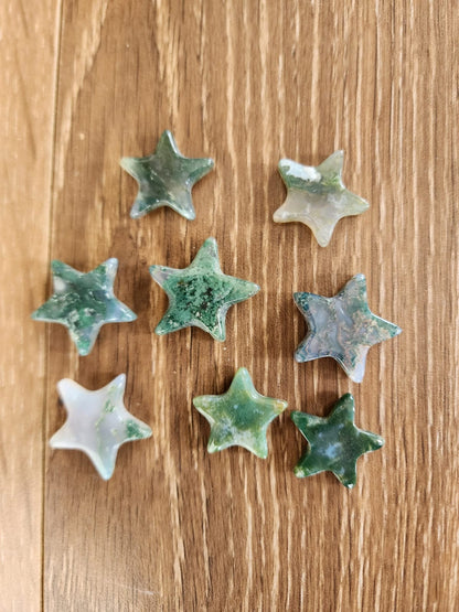 Moss Agate Stars - Atyahara Rocks and Minerals