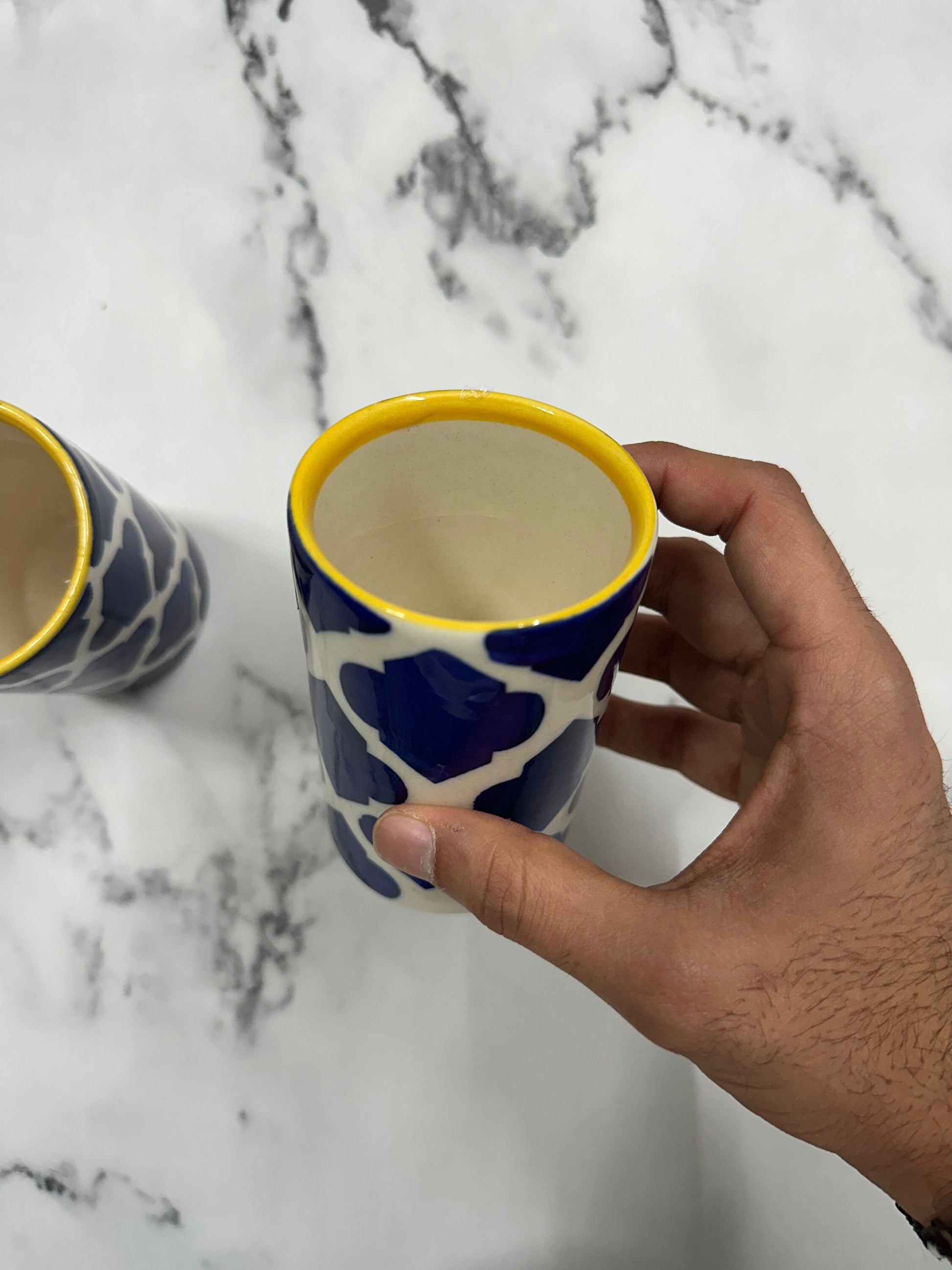 Blue Ceramic Cups - Atyahara Rocks and Minerals