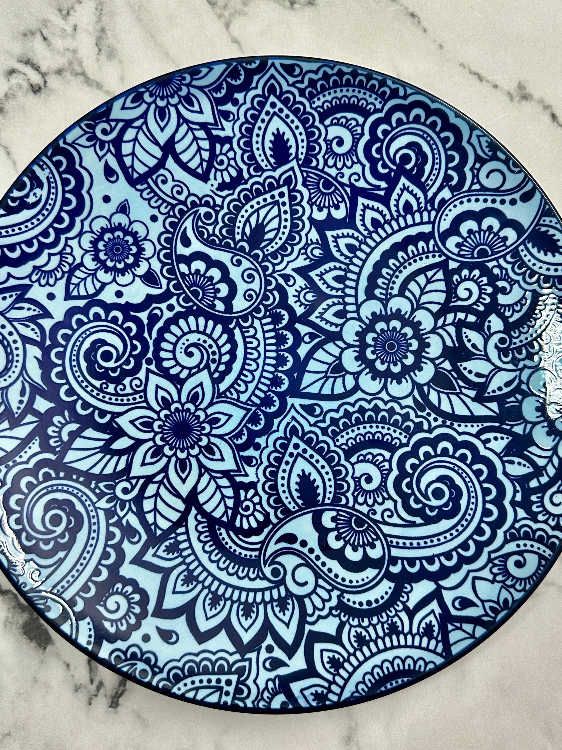 Turkish Tile-Inspired Dinner Plate - Atyahara Rocks and Minerals