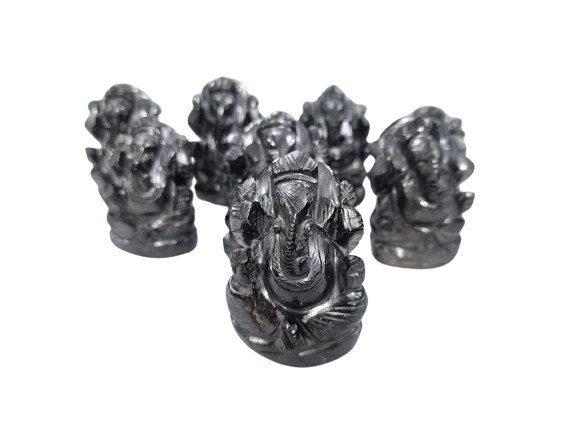 Metallic Hematite Ganesha Carving - Atyahara Rocks and Minerals