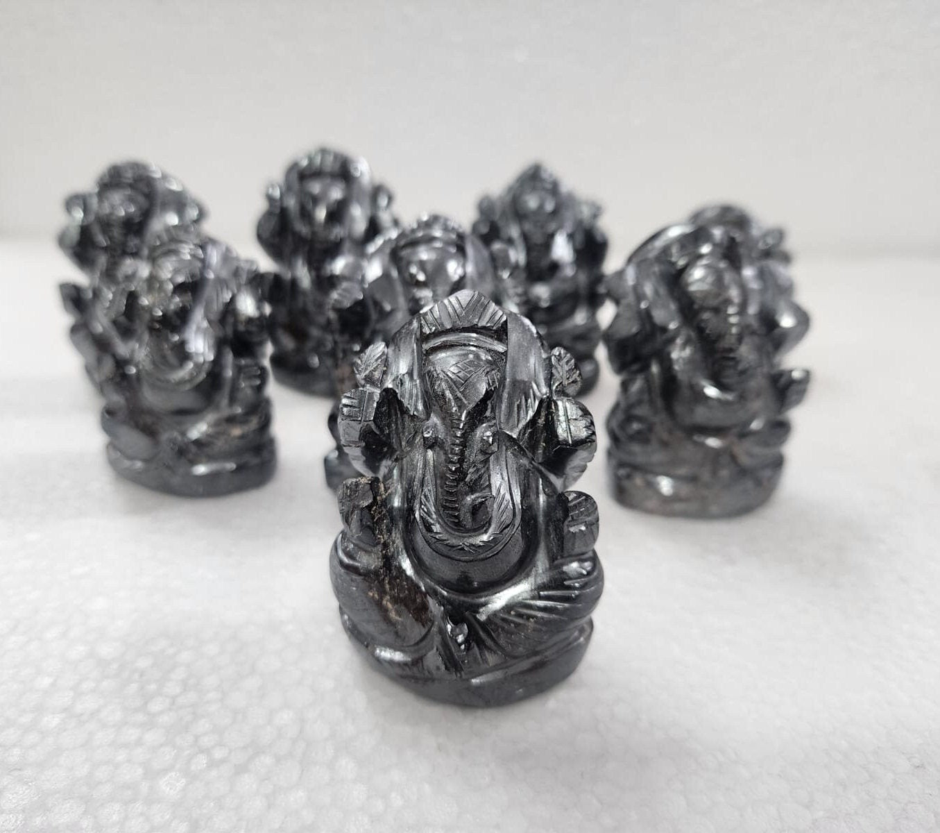 Metallic Hematite Ganesha Carving - Atyahara Rocks and Minerals