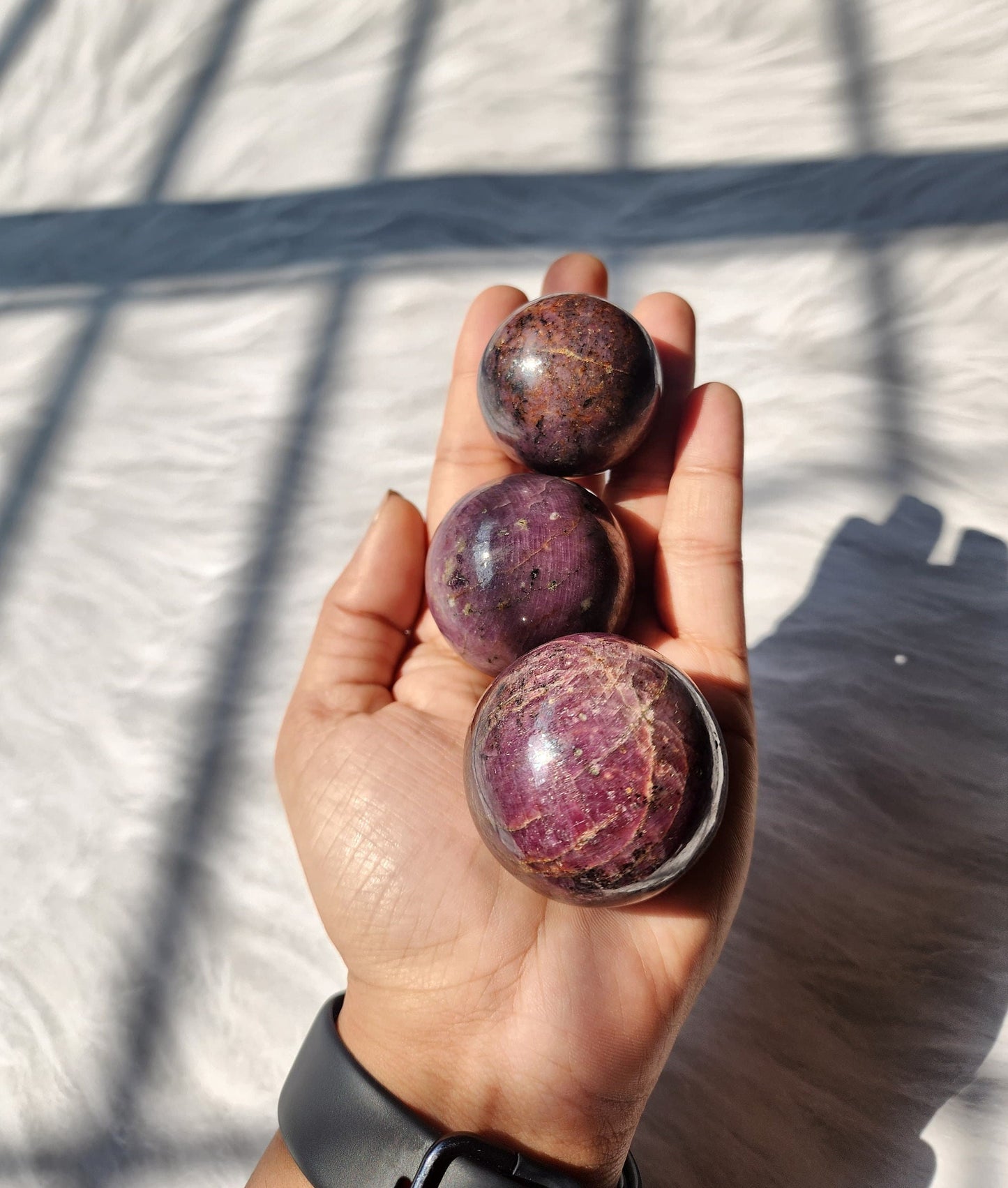 Real Star Ruby Spheres - Atyahara Rocks and Minerals