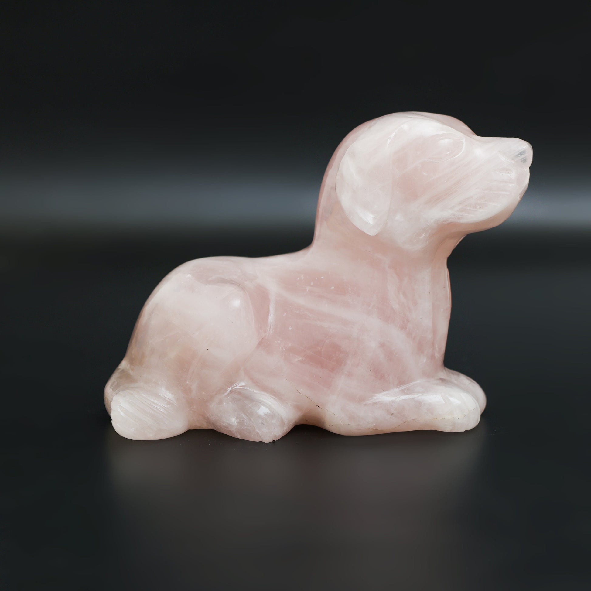 Rose Quartz Golden Retriever - Atyahara Rocks and Minerals