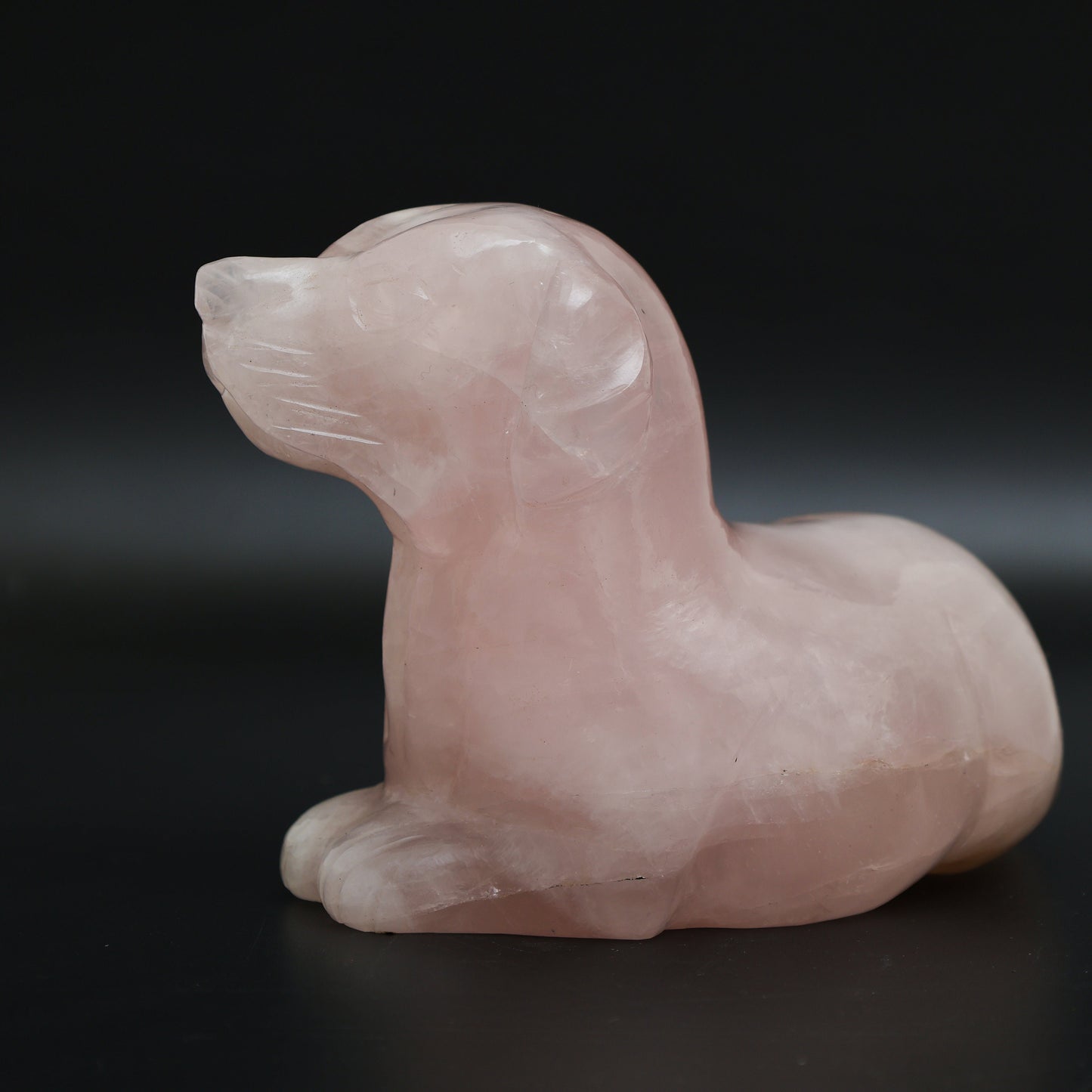 Rose Quartz Golden Retriever - Atyahara Rocks and Minerals