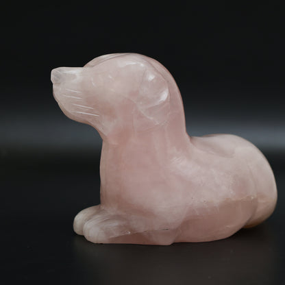 Rose Quartz Golden Retriever - Atyahara Rocks and Minerals