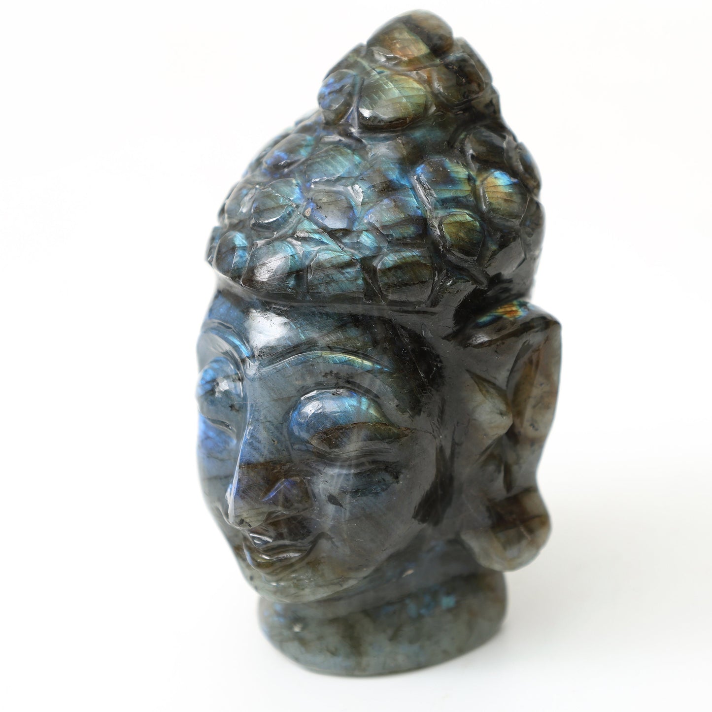 Labradorite Buddha Head 4'' - Atyahara Rocks and Minerals