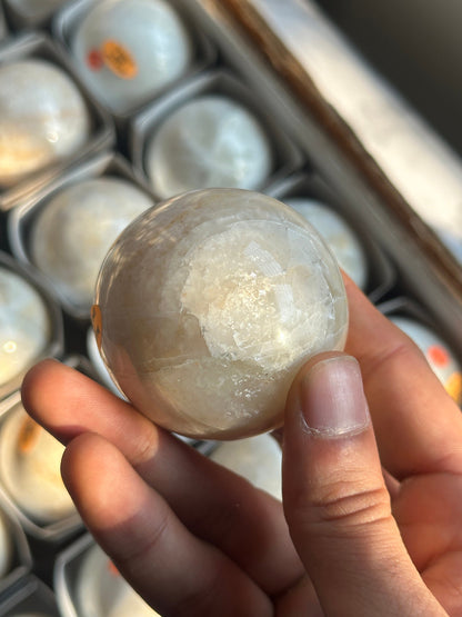 White Moonstone Spheres - Atyahara Rocks and Minerals