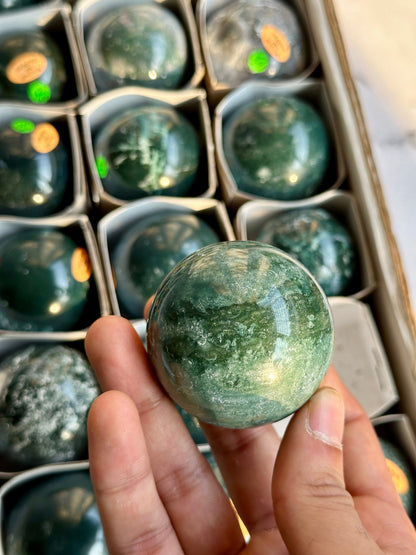 Moss Agate Spheres - Atyahara Rocks and Minerals