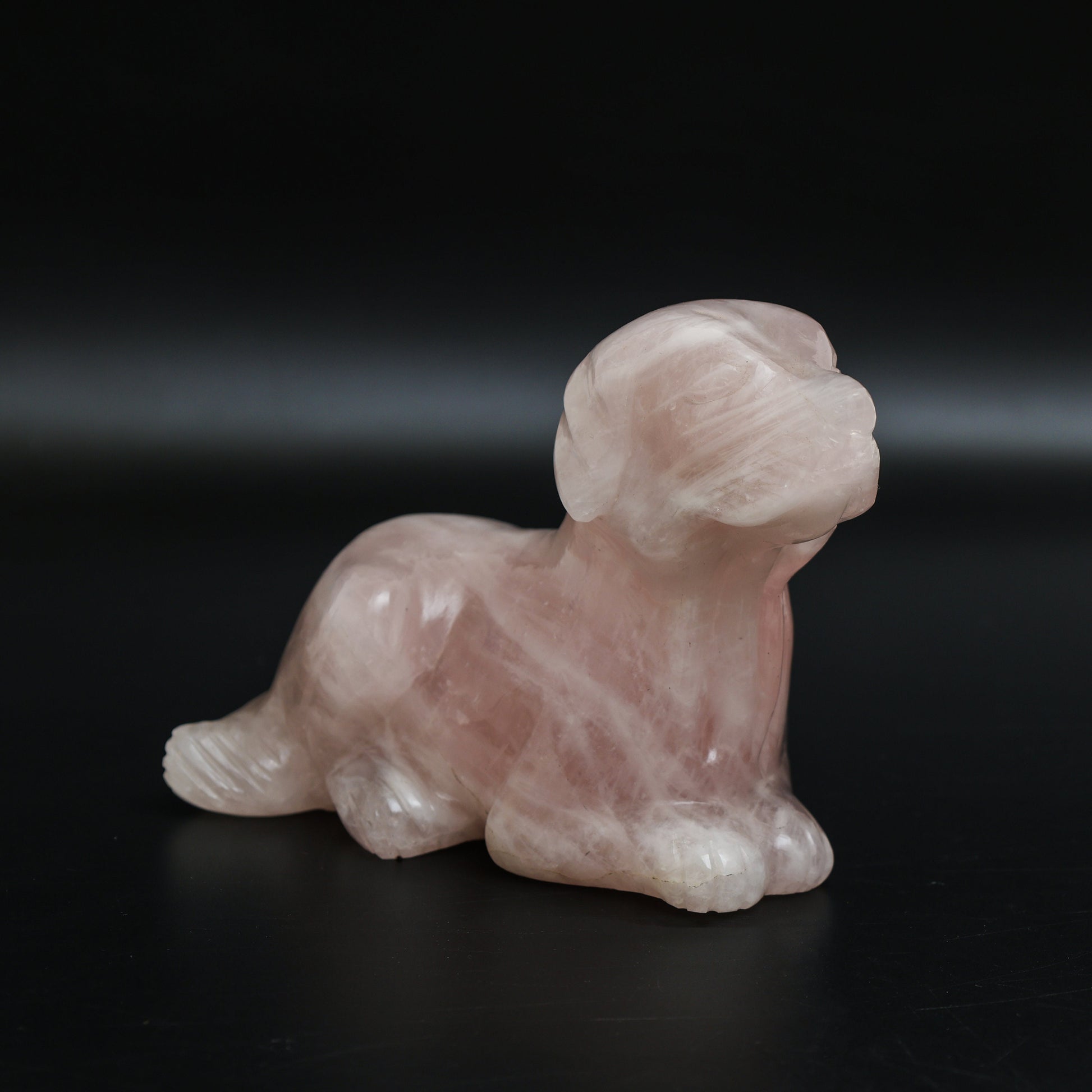 Rose Quartz Golden Retriever - Atyahara Rocks and Minerals