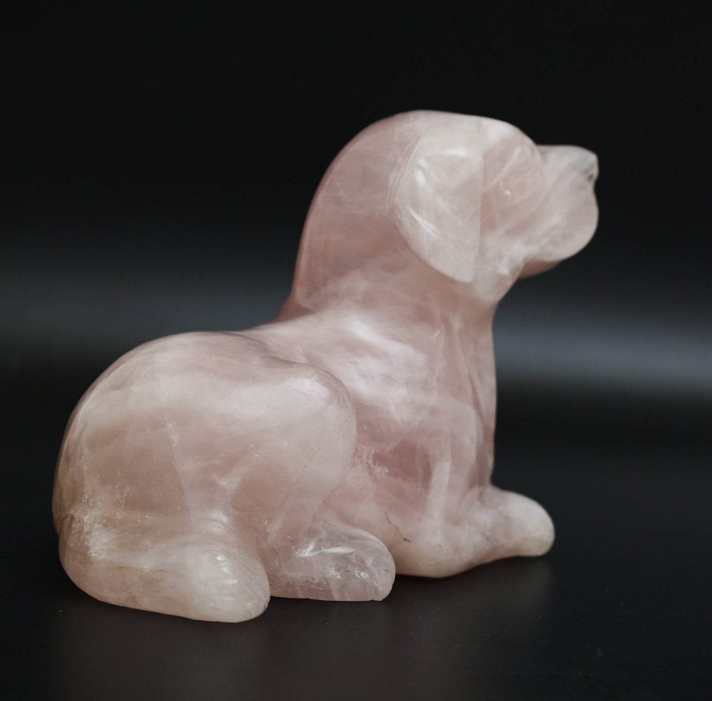 Rose Quartz Golden Retriever - Atyahara Rocks and Minerals