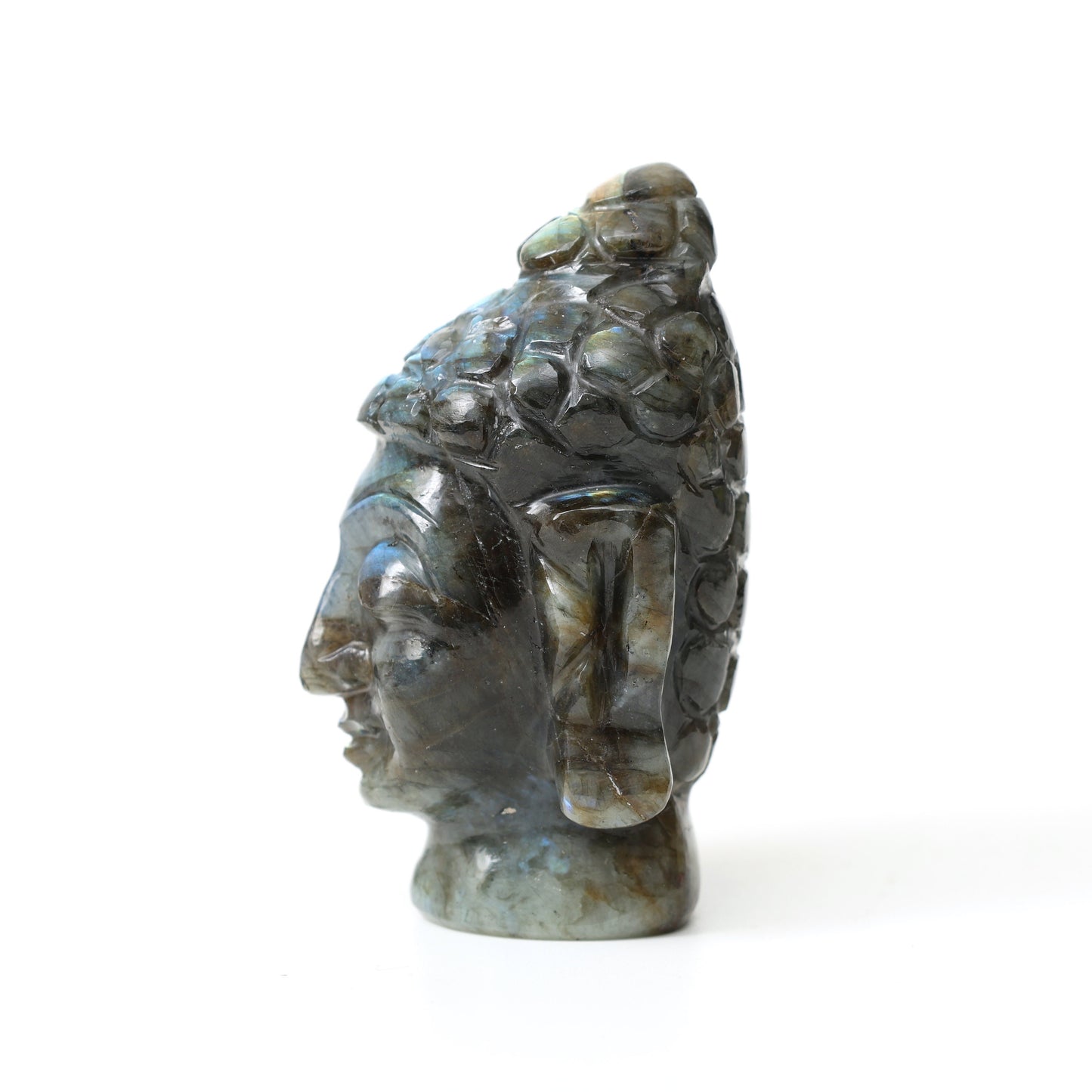 Labradorite Buddha Head 4'' - Atyahara Rocks and Minerals