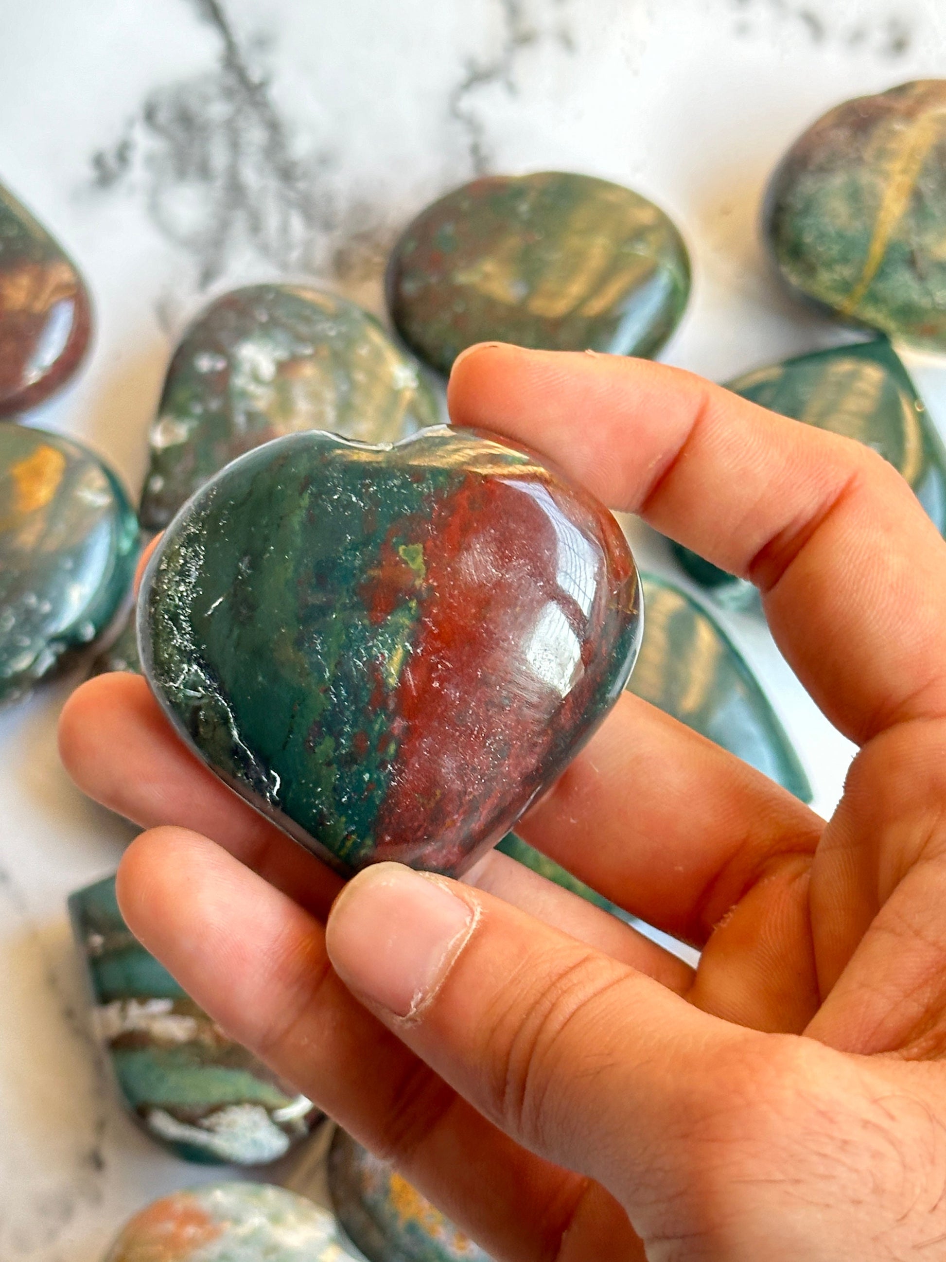 Natural Bloodstone Hearts - Atyahara Rocks and Minerals