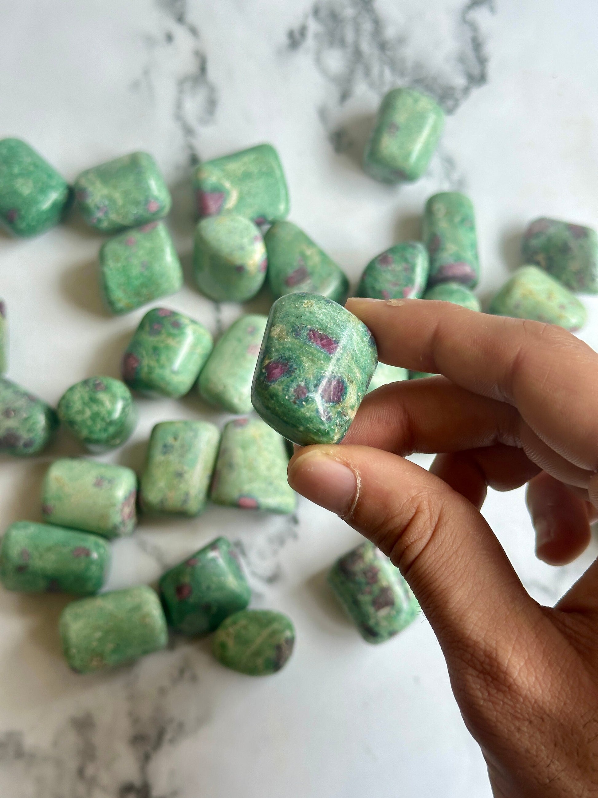 Ruby Fuchsite Tumbled Stones - Atyahara Rocks and Minerals