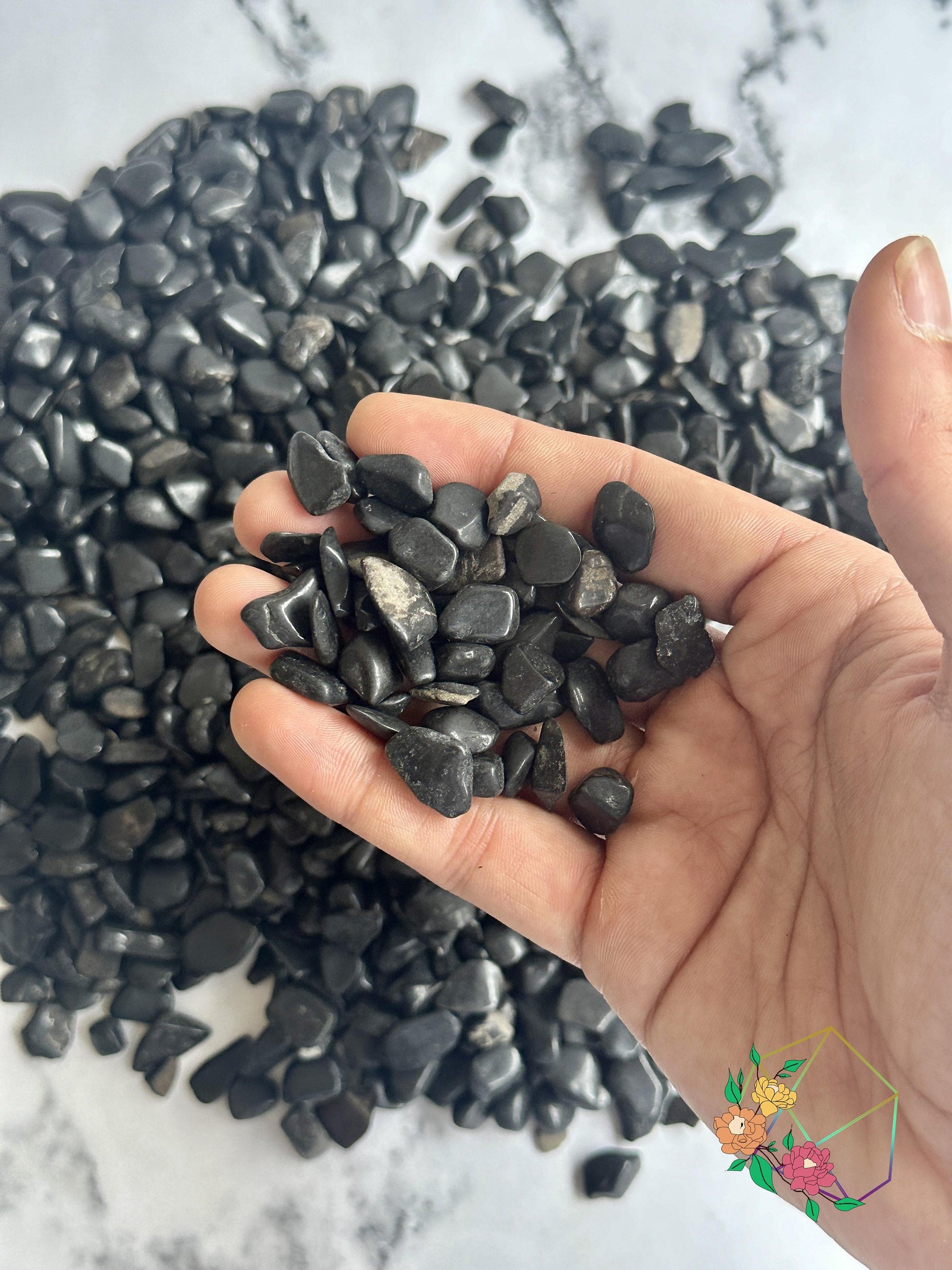 Natural Black Agate Chips - Atyahara Rocks and Minerals