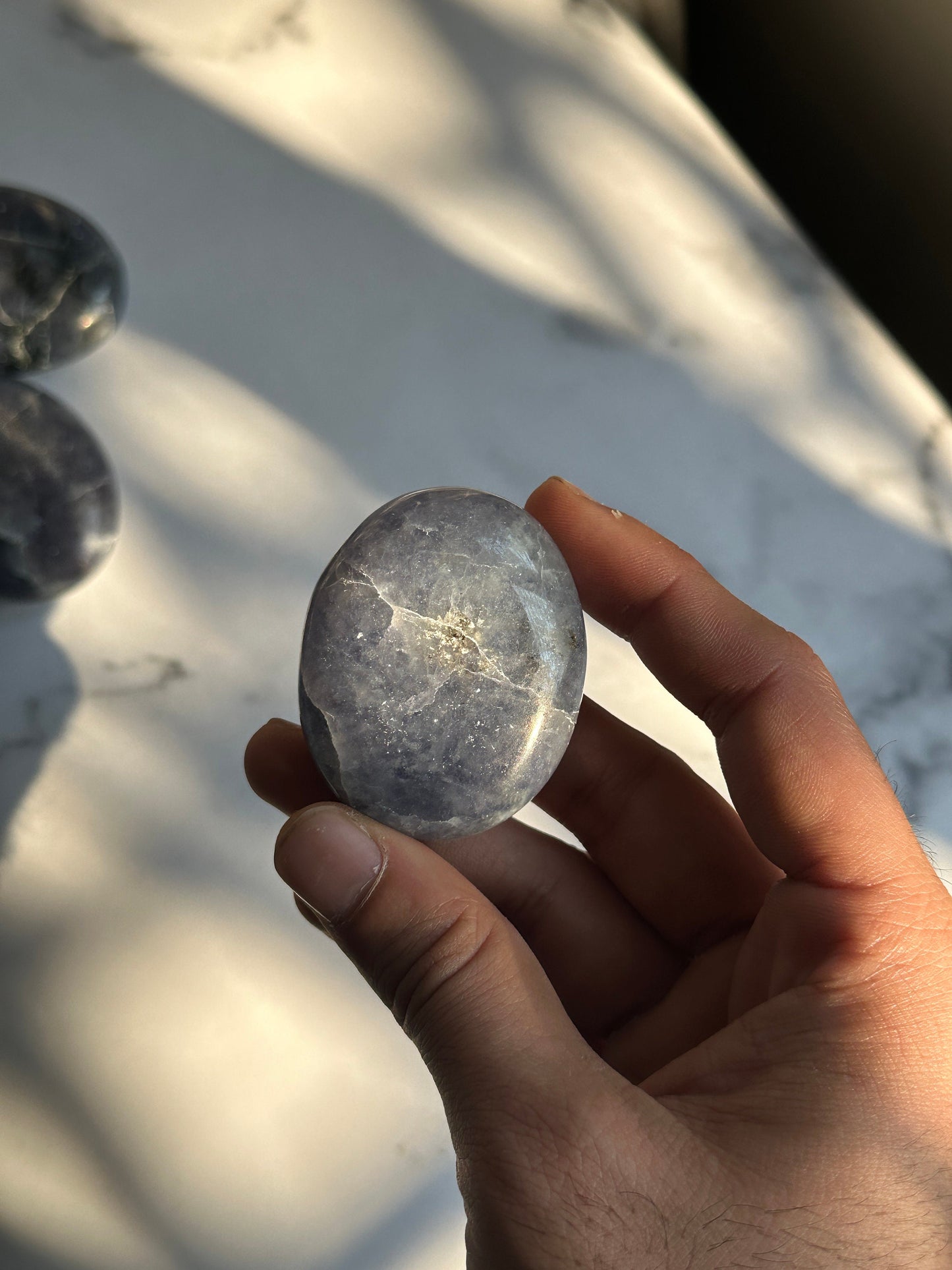 Iolite Palm Stone - Atyahara Rocks and Minerals