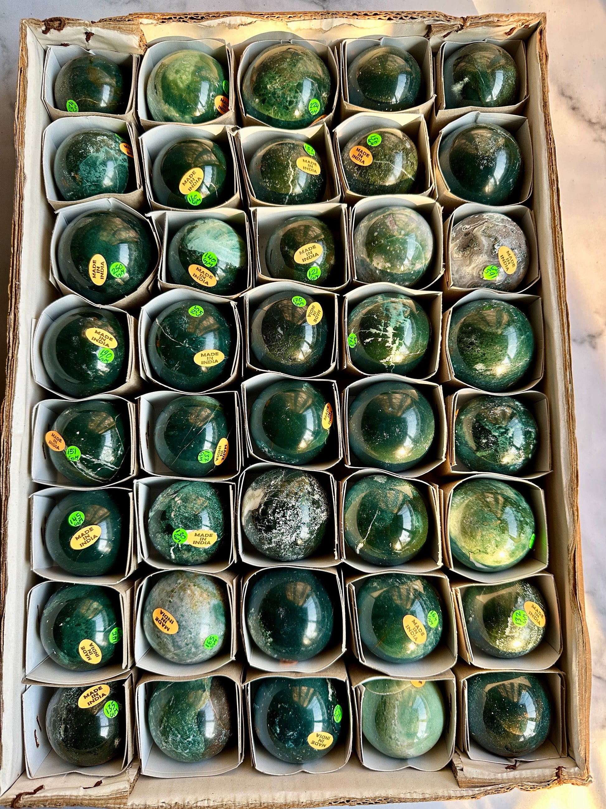 Moss Agate Spheres - Atyahara Rocks and Minerals