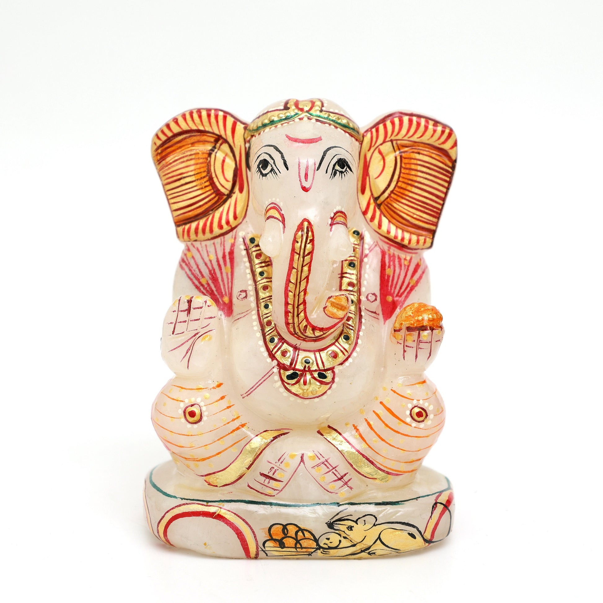 Ganesha in White Agate - Atyahara Rocks and Minerals