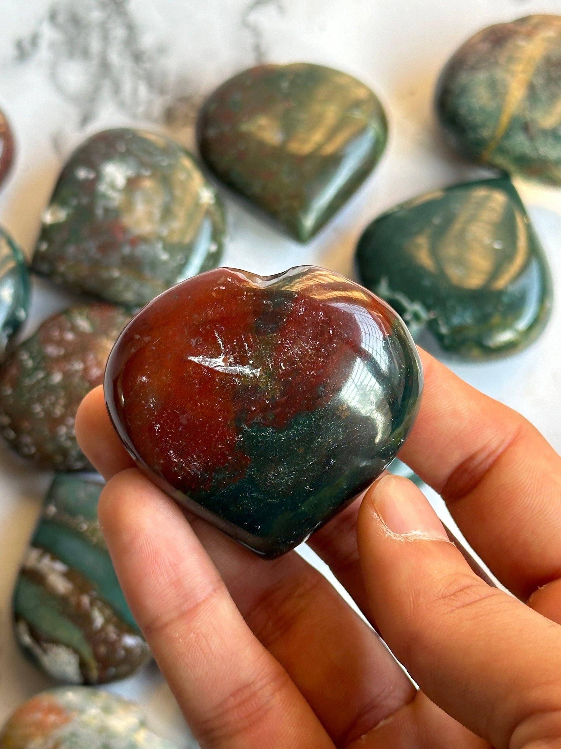 Natural Bloodstone Hearts - Atyahara Rocks and Minerals