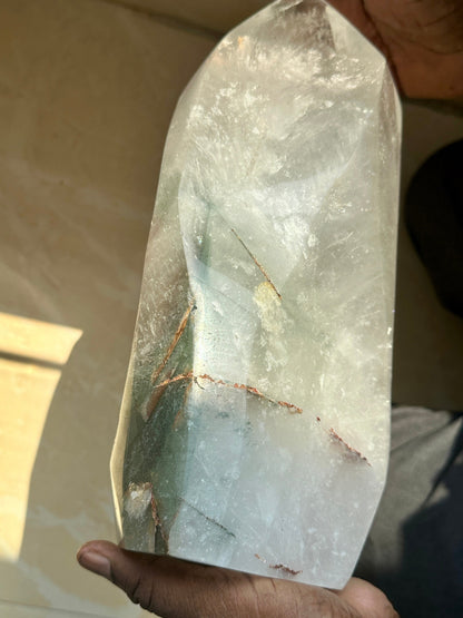 Phantom Quartz with Green Fluorite Inclusion - Atyahara Rocks and Minerals