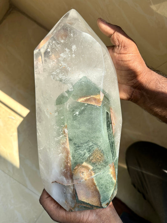 Phantom Quartz with Green Fluorite Inclusion - Atyahara Rocks and Minerals