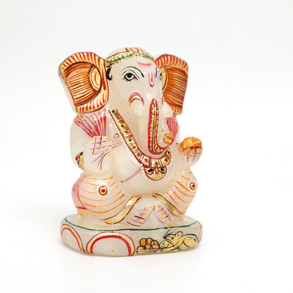 Ganesha in White Agate - Atyahara Rocks and Minerals