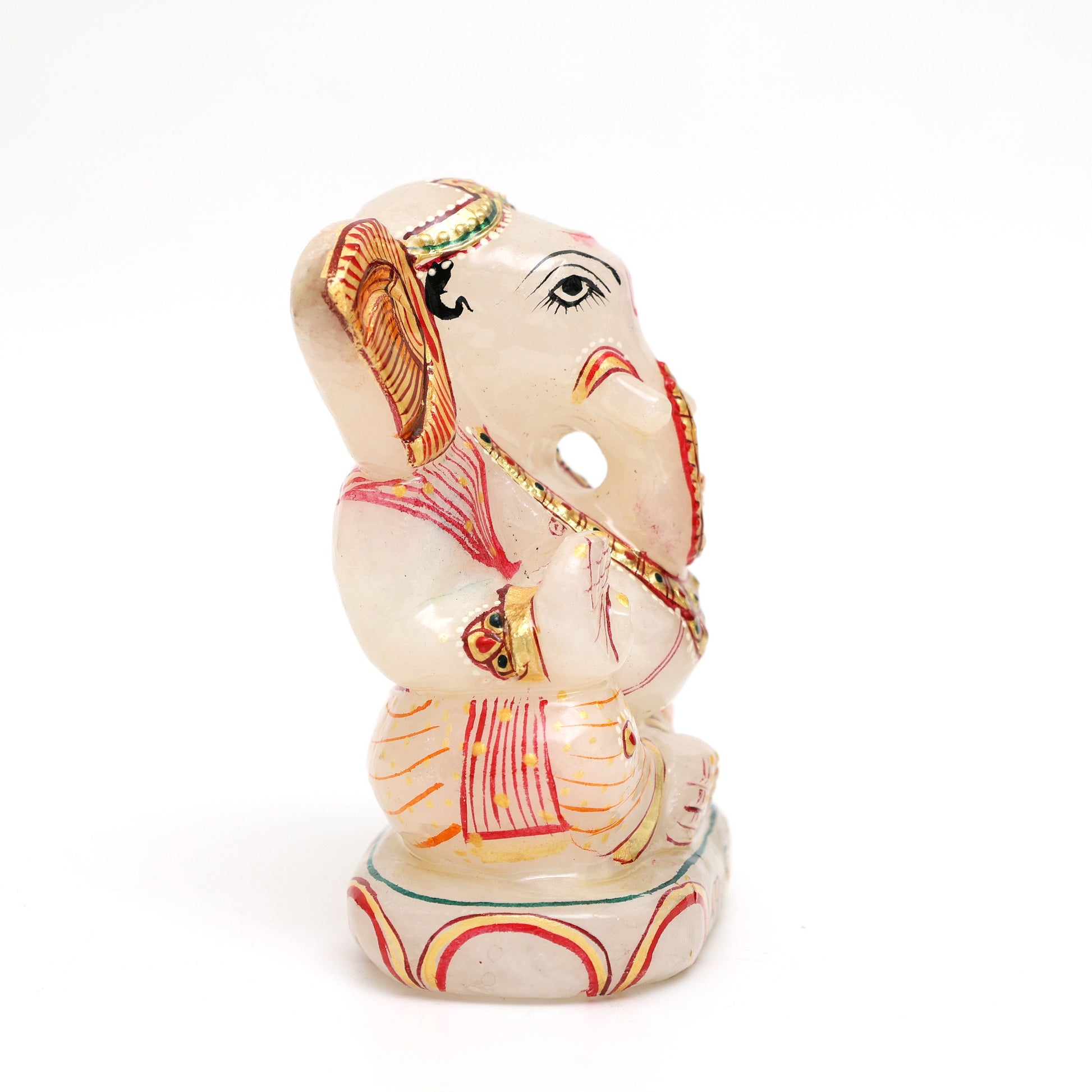 Ganesha in White Agate - Atyahara Rocks and Minerals