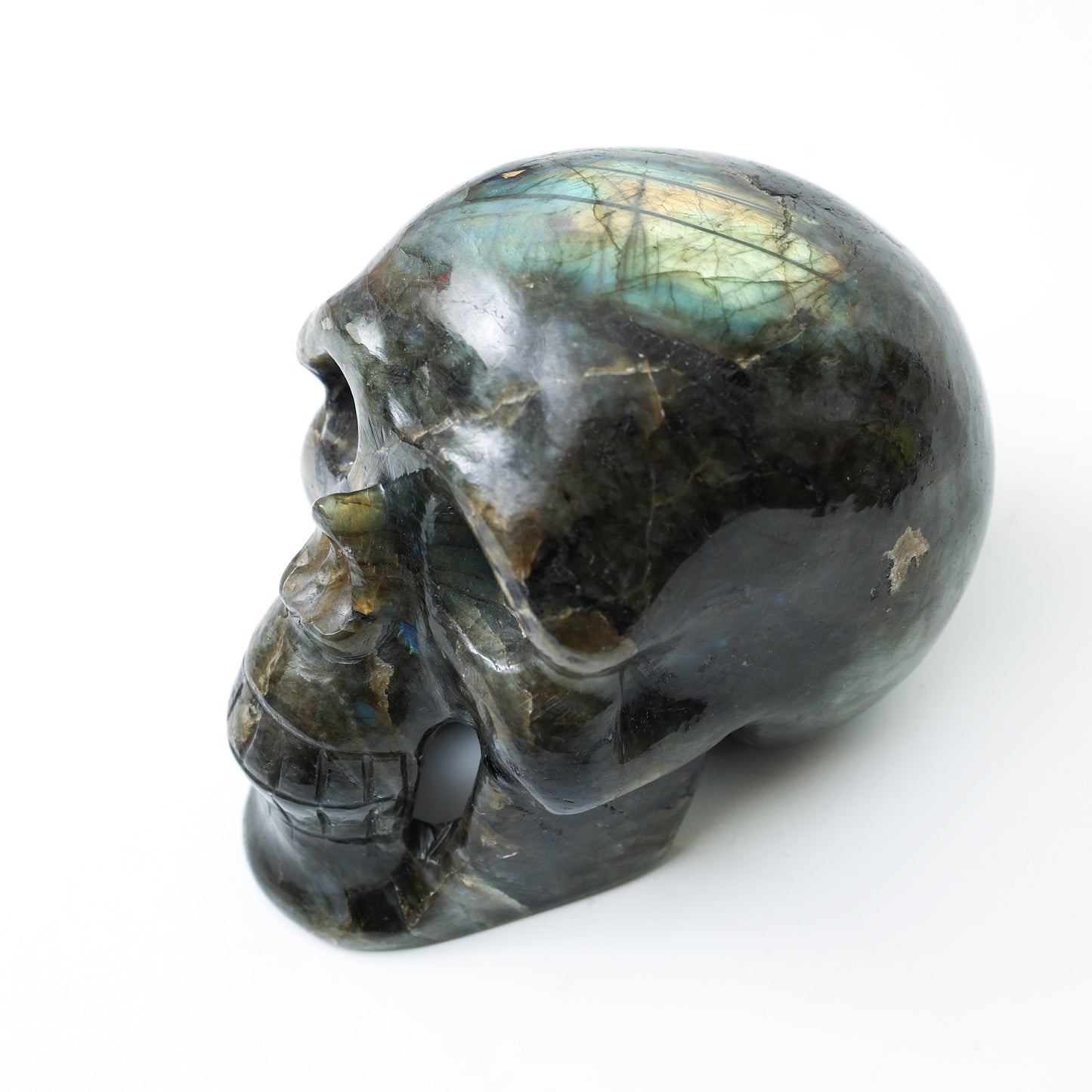 Labradorite Hand-Carved Skull - Atyahara Rocks and Minerals