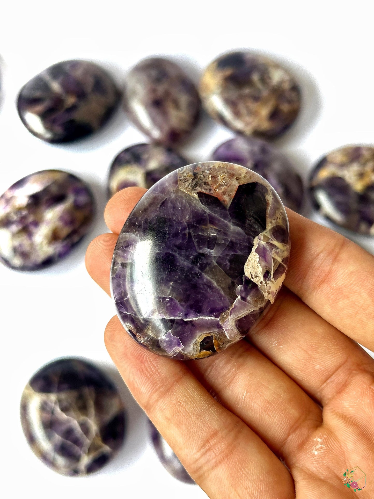 Chevron Amethyst Palmstone - Atyahara Rocks and Minerals