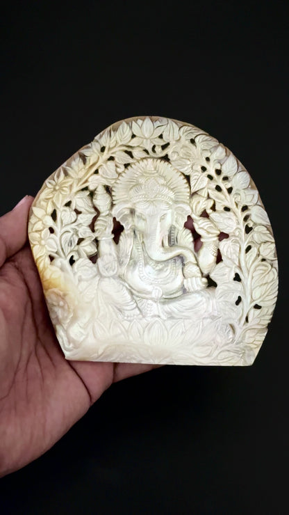 Mother of Pearl Ganesha Carving