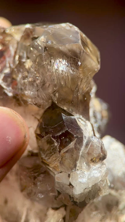 Elestial Quartz with Strawberry Quartz, Hematite, Goethite, and Epidote Inclusions,